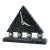 1980s Triangular Black Splatter Paint Desk Clock For Sale