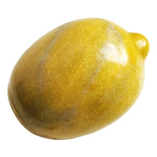 Mid-Century Modern Italian Handcarved Lemon Alabaster Stone Fruit, 1960s For Sale