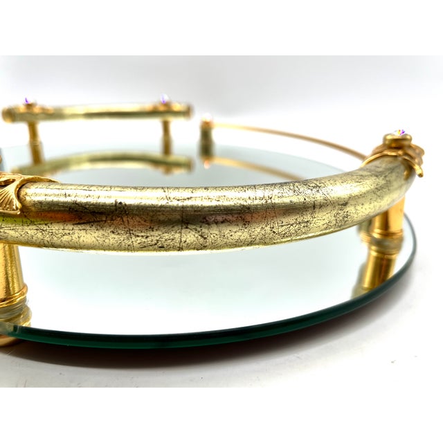 Hollywood Regency 24k Gold-Plated Mirrored Tray from Dimart Milano, Italy, 1980s For Sale - Image 10 of 18