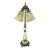 Early 20th Century Uranium Jadeite Table Lamp Alabaster Shades For Sale