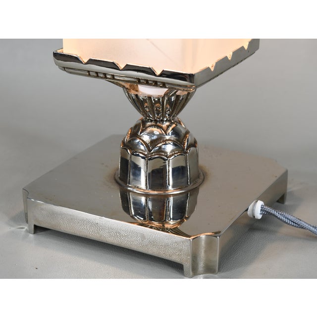 French Art Deco Table Lamp by Leon Hugue 1930 France For Sale - Image 10 of 13