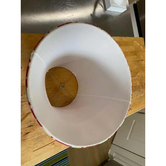 Boho Chic Red Ikat Lamp Shade For Sale - Image 3 of 5