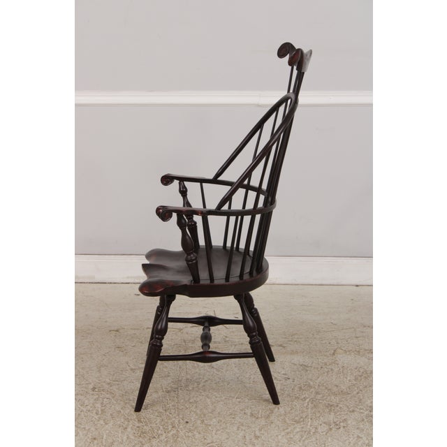 1990s Bench Made Bow Back Painted Finish Windsor Chair For Sale - Image 5 of 16