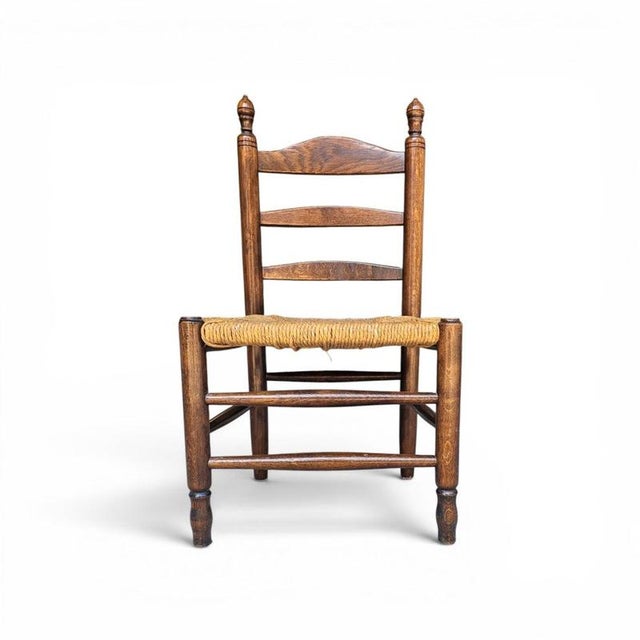 Vintage Provicial Ladderback Children's Chairs with Rush Seat, 1930s, Set of 3 For Sale - Image 11 of 18