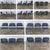 Awesome vintage Modern set of 6 cantilever chairs by United Chair Company comprised of chrome cantilever frames, black...