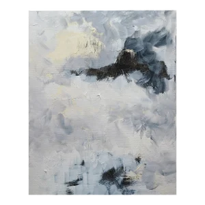 Large Original Abstract Canvas Wall Art Painting Black White Neutral