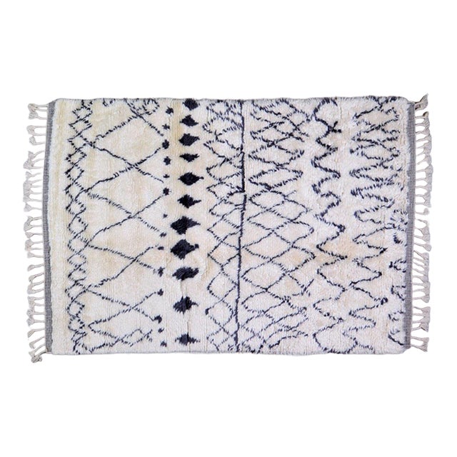 Moroccan Modern Hand Knotted Wool Rug, 10'x14' For Sale