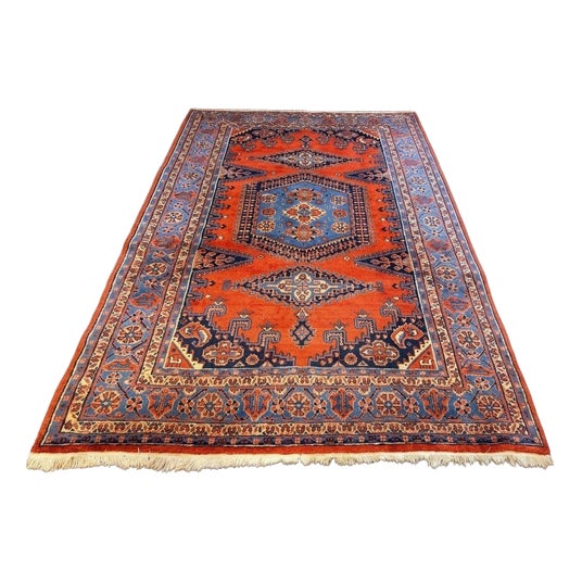 Large Vintage Handknotted Wool Rug from Wiss For Sale