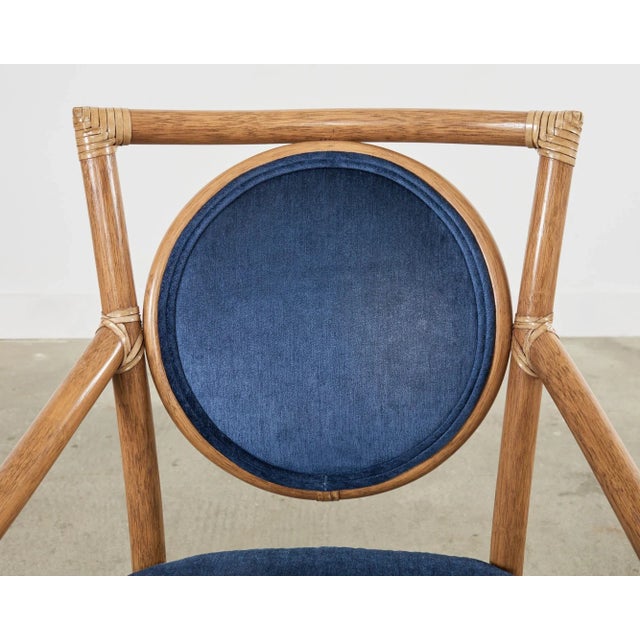 Set of Six Orlando Diaz-Azcuy for McGuire Salon Armchairs For Sale In Sacramento - Image 6 of 13