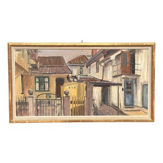 Gunnar Svensson, Urban Street, 1960s, Oil on Canvas, Framed For Sale