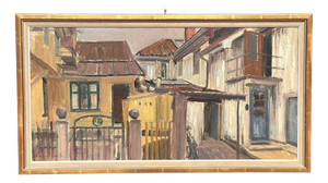 Gunnar Svensson, Urban Street, 1960s, Oil on Canvas, Framed