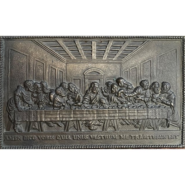 Bas-Relief Bronze Plaque of Last Supper, Late 19th Century For Sale