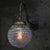 Brass and cast iron industrial wall light clear bubble glass globe diameter cast iron wall piece: 10.5 cm / 4”, 2 holes to...