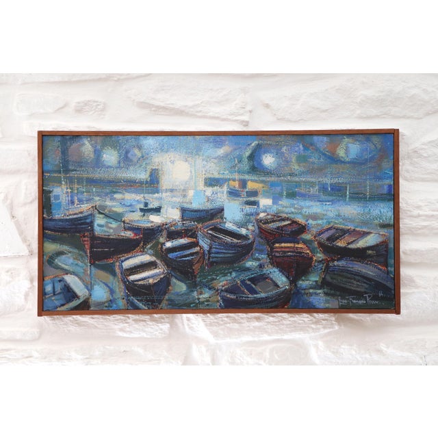 Jean-François Pierre, The Night Boats, 1964, Oil Painting on Canvas, Framed For Sale - Image 9 of 9