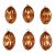 Set of 6 Vintage Tin-Lined Copper Fluted Molds With Brass Hanging Rings For Sale
