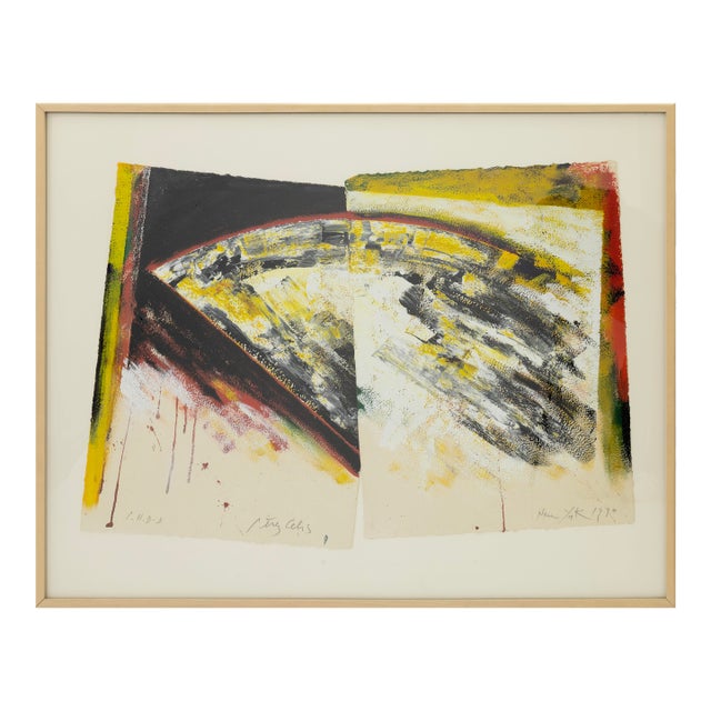 Perez Celis New York 1990 Signed Painting on Paper Abstract Expressionism Framed For Sale