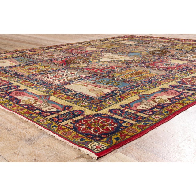 Beige Antique Persian Tabriz Rug, 09'07 X 11'10 For Sale - Image 8 of 10