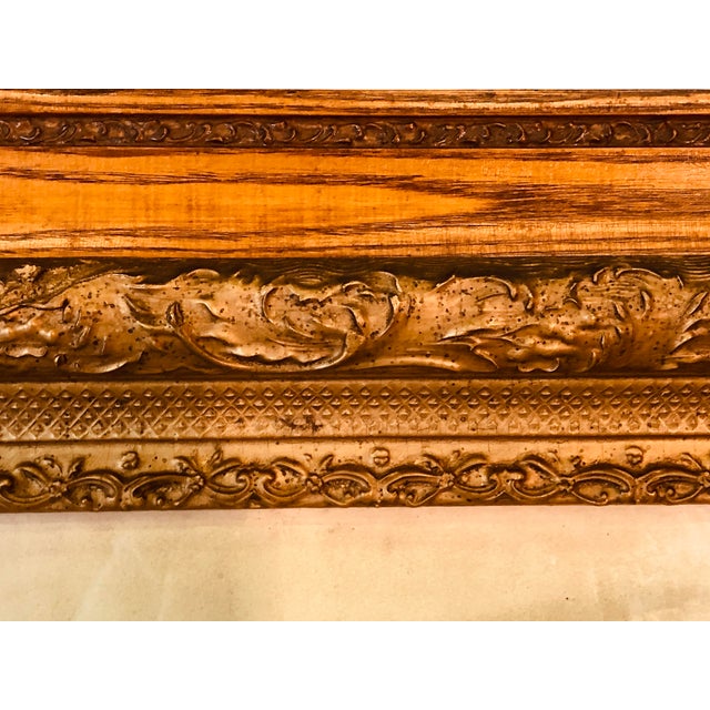 Wood Vintage Oak Wood & Gold Accented Frame For Sale - Image 7 of 9