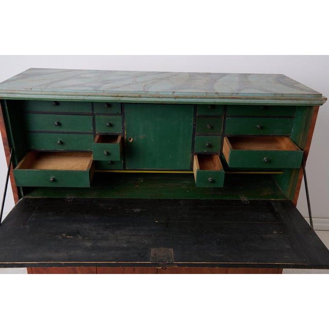 Antique Swedish Gustavian Secretary in Pine, 1850s For Sale - Image 10 of 14