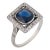 1930s French Art Deco Gia 2.00 Carat Sapphire Diamond 18k White Gold Ring, Size 6.75 For Sale