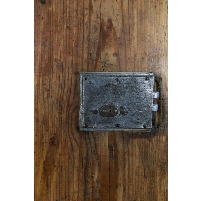 Antique European Pine Cabinet With Drawers and Carved Crest For Sale - Image 9 of 9