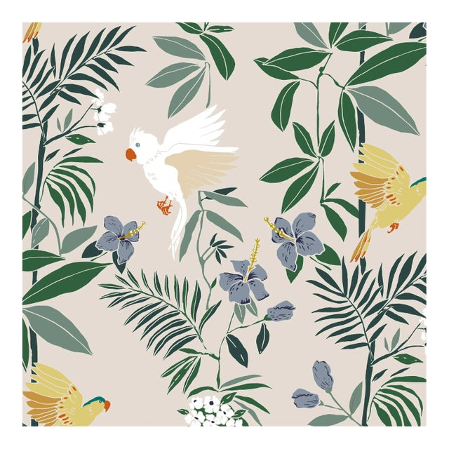 Swatch for Bar stool in Cream Belize Chinoiserie For Sale