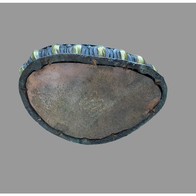 Mid 20th Century Tibetan Gilt Bronze Amitayus Buddha Statue Turquoise Inlay Sealed 8” For Sale - Image 5 of 10