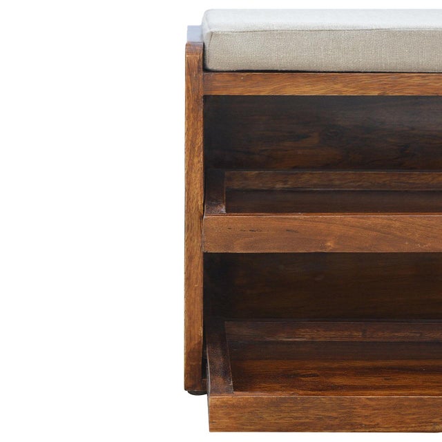 Solid Wood Bench With Storage For Sale In Philadelphia - Image 6 of 8
