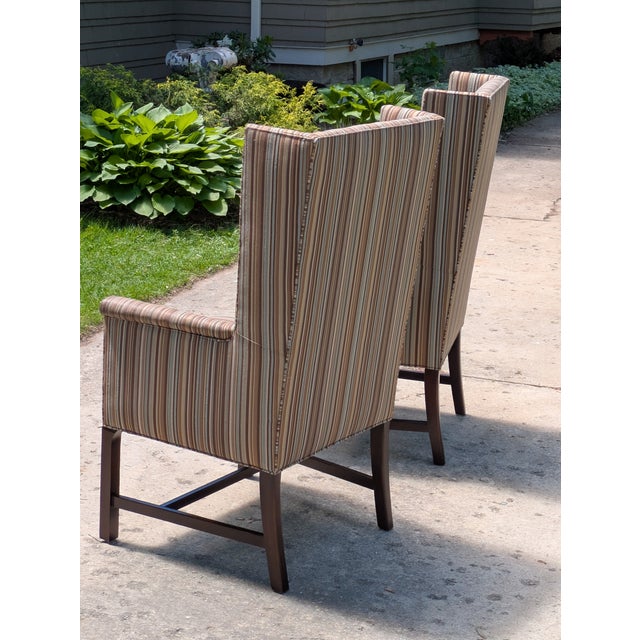 Hickory Chair Furniture Company Late 20th Century Pair of Handmade Deleware Host Chairs by Hickory Chair For Sale - Image 4 of 10