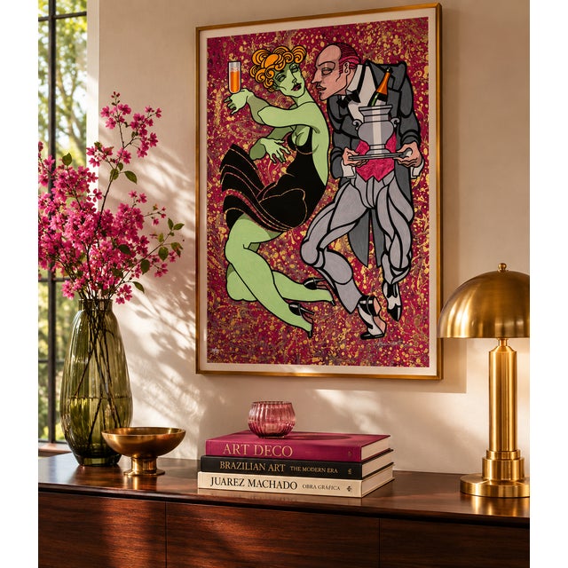 “Midnight Toast” Signed limited edition serigraph by Brazilian artist Juarez Machado. Known for his elegant and expressive...