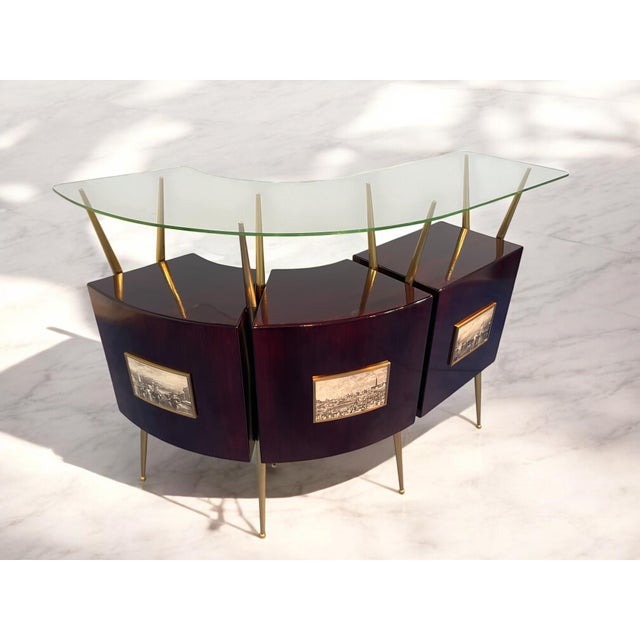 1950s Mid-Century Italian Cocktail Bar Set with Cabinet by Gio Ponti, 1956, Set of 4 For Sale - Image 5 of 18