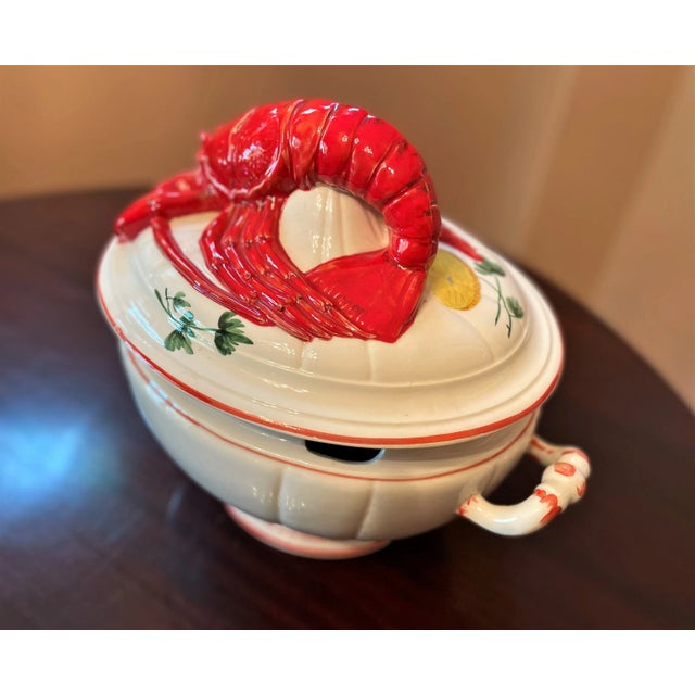 Mid-Century Large Ceramic Lobster-Topped Italian Soup Tureen For Sale - Image 4 of 13