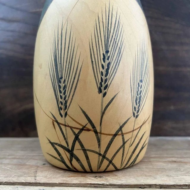 Mid-Century Modern Vintage Grain Stalk Kokeshi Doll by Usaburo, Japan, 1970s For Sale - Image 3 of 11