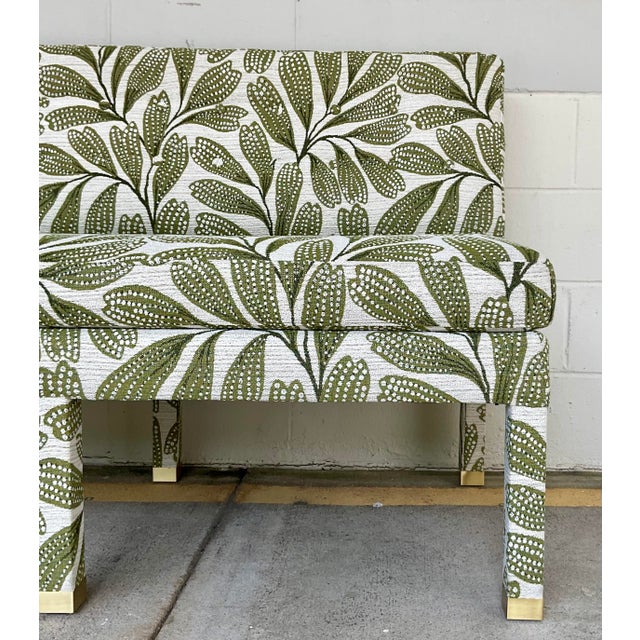 2020s Revelation Modern Hedge Green Approach the Bench Banquettes Pair For Sale - Image 5 of 8