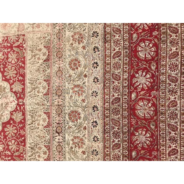 Gold Mid-20th Century Indian Kalamkar Rug, 1950s For Sale - Image 8 of 11