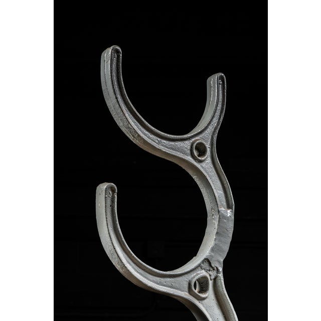 Oyster Gray Antique Industrial Cast Iron Pipe Rack Set by Yohe Supply Co. For Sale - Image 8 of 9