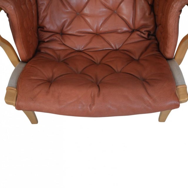 Vintage Stud Chair in Cognac Leather by Bruno Mathson, 1990s For Sale - Image 4 of 16