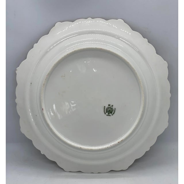 Early 20th Century 1884-1909 Moritz Zdekauer M Z Austria Pink Roses Design Porcelain Plate For Sale - Image 5 of 13