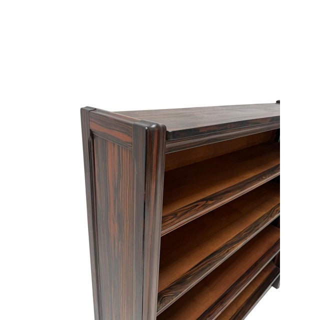Art Deco Open Bookcase in Macassar Ebony with Oak Shelves, 1920s For Sale - Image 9 of 14