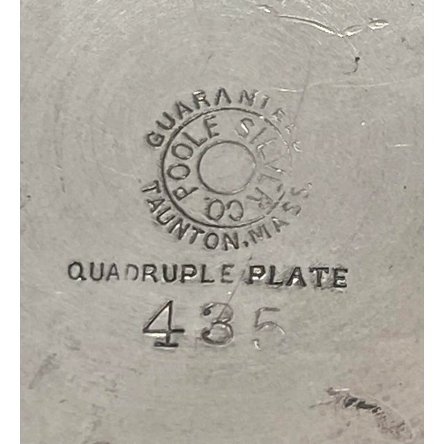 Silver Mid 20th Century Poole Silver Company Quadruple Silver Plate Round Covered Butter Dish With Glass Insert For Sale - Image 8 of 12