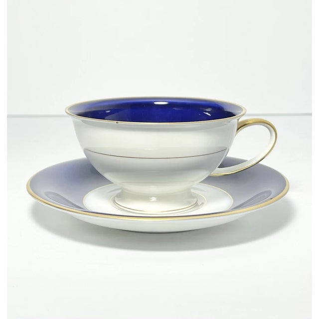 1960s 1960s Mid-Century Modern Rosenthal “Dignity” Tea Cups & Saucers - Set of 7 For Sale - Image 5 of 8