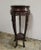 Chinese Carved Wood Display Pedestal Plant Stand With Inset Marble Top For Sale - Image 4 of 8