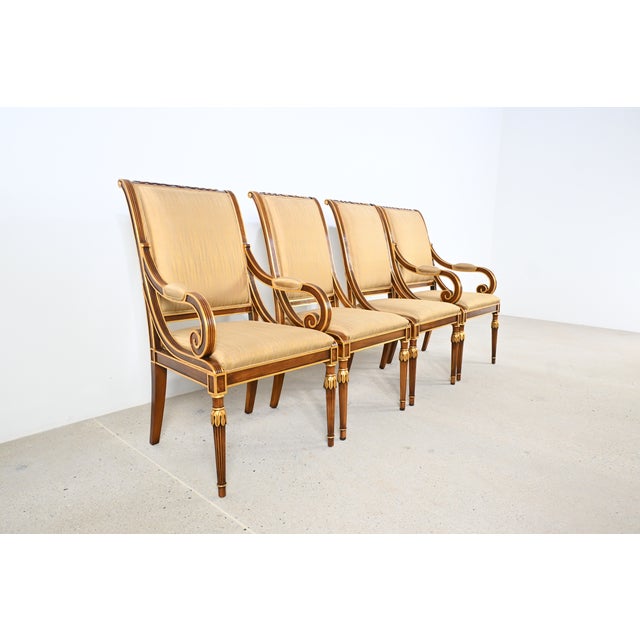 Karges Furniture Karges Furniture Louis XVI Style Dining Chairs With Gilt Accents, Set of 8 For Sale - Image 4 of 18