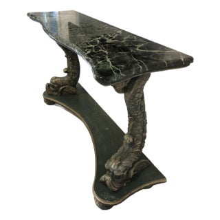 Classical Revival Marble and Wood Carved Console For Sale
