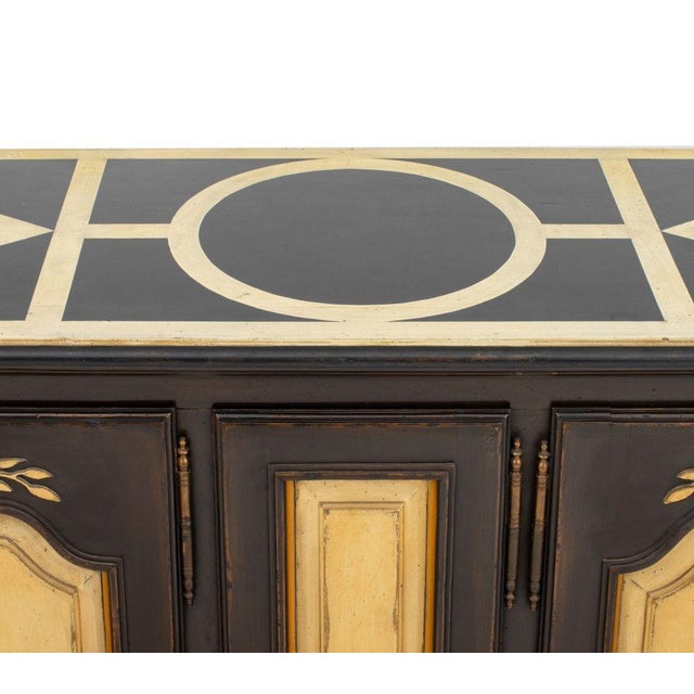 Italian Roundtree Venetian Style Ebonized 5-Door Credenza For Sale - Image 3 of 9