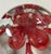 Glass 1960s Art Glass Ashtray MCM Red Encased Floral Bubbles Hand Worked Heavy Freeform For Sale - Image 7 of 9