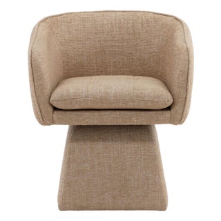Latte Pedestal Swivel Dining Chair For Sale