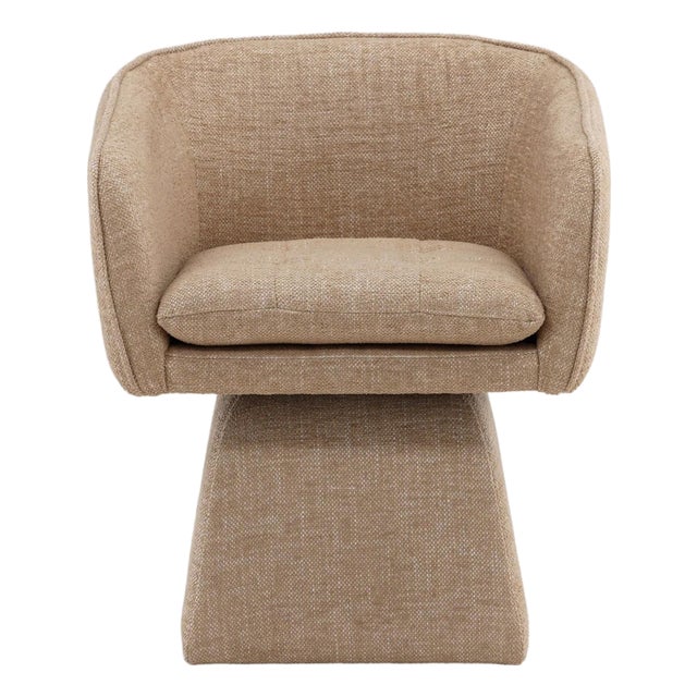 Latte Pedestal Swivel Dining Chair For Sale