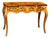 French Style Writing Desk – Brown Wood Desk With Gold Leaf & Ornate Details For Sale