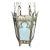 Vintage Cast Metal Gothic Hanging Light Fixture With Glass Panels For Sale